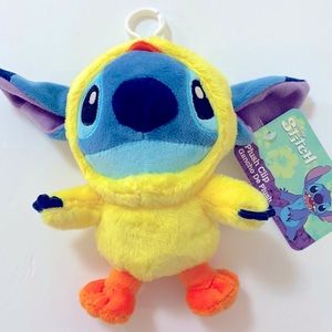 NWT Disney Spring Easter STITCH 6” in Yellow Chick Costume Plush Clip.